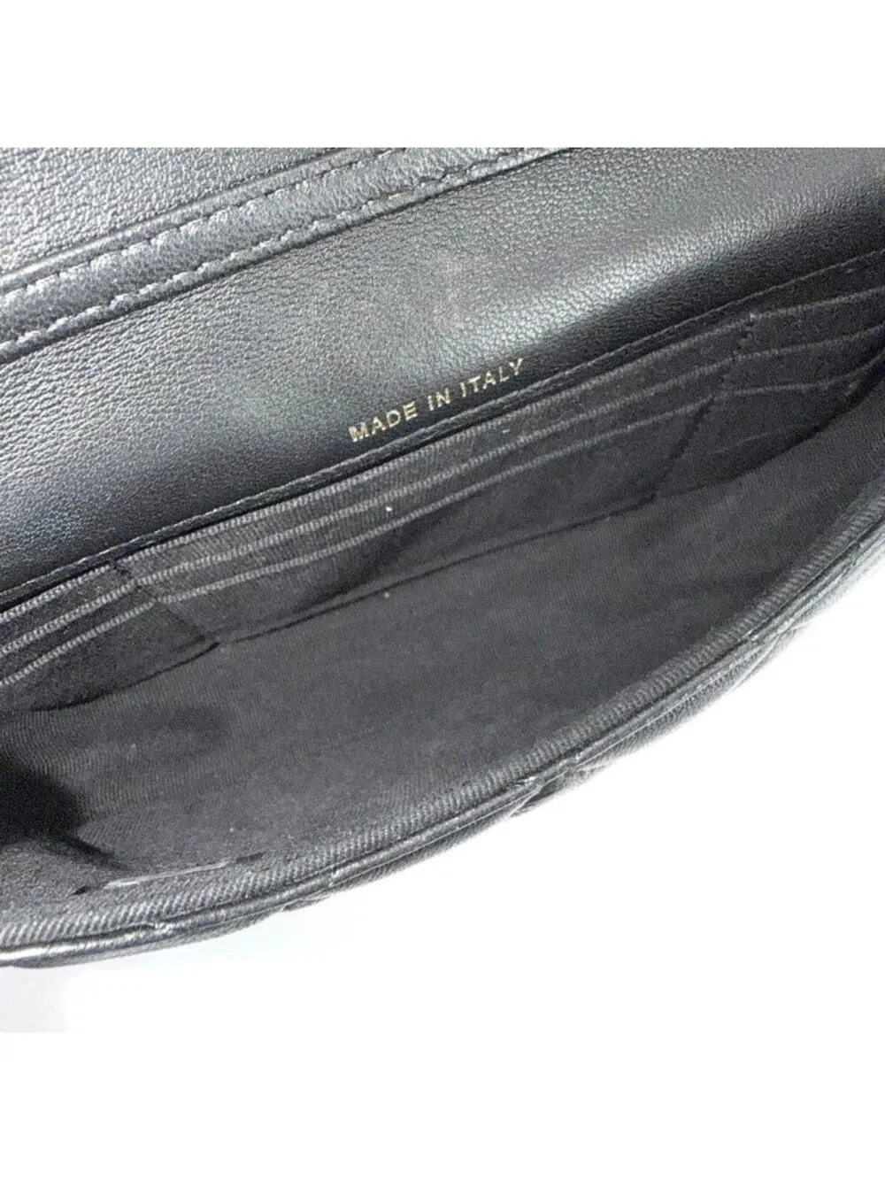 Chanel Shoulder Bag Quilted CC Logo Crossbody Chain Pochette Lambskin Black